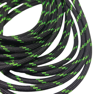 Paracord İp 4 mm Siyah Renk Neon Yeşil Şerit - Görsel 2