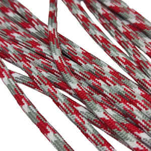 Paracord İp 4 mm Kırmızı Renk Gri Beyaz Çapraz Desen - Görsel 2