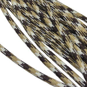 4 mm Paracord İp Koyu Kahve Renk Bej Beyaz Çapraz Desen  - Görsel 2