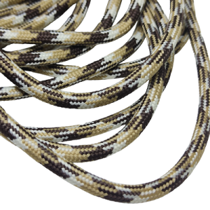 4 mm Paracord İp Koyu Kahve Renk Bej Beyaz Çapraz Desen  - Görsel 3