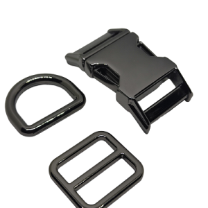 Paracord Pet Tasma Set Klips Parlak Nikel Siyah Renk 20 mm - Görsel 1