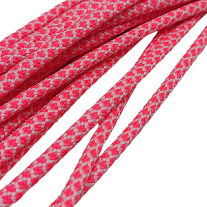 4 mm Paracord İp Kristal Desen Neon Kırmızı Beyaz Renk   - Görsel 2