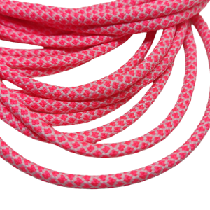 4 mm Paracord İp Kristal Desen Neon Kırmızı Beyaz Renk   - Görsel 3