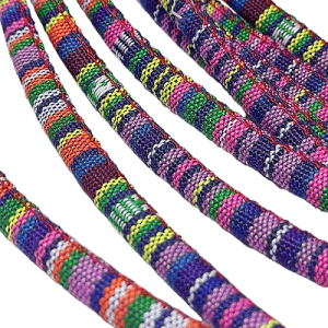 Bileklik ve Boyun Askı Kordon İpi Ebruli Mor Desen - Görsel 2