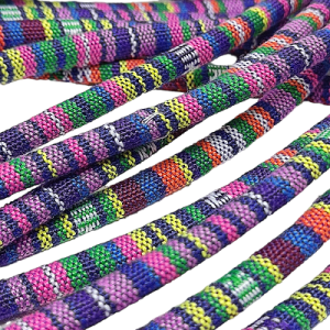 Bileklik ve Boyun Askı Kordon İpi Ebruli Mor Desen - Görsel 1