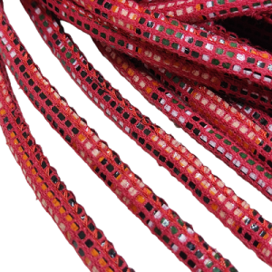 Bileklik ve Boyun Askı Kordon İpi Noktalı Kırmızı Renk  - Görsel 1