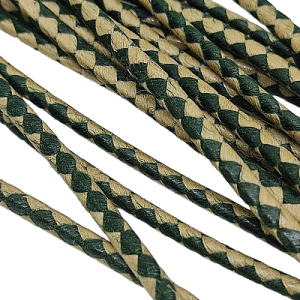 Paracord Bileklik İpi Burgulu Mumlu İp Bej Koyu Yeşil Renk 4 mm - Görsel 2