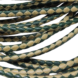 Paracord Bileklik İpi Burgulu Mumlu İp Bej Koyu Yeşil Renk 4 mm - Görsel 3