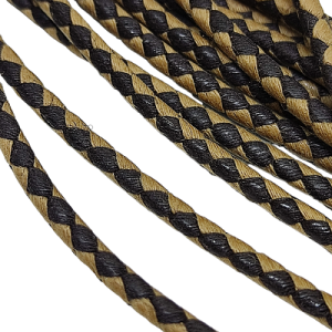 Paracord Bileklik İpi Burgulu Mumlu İp Açık Kahve Koyu Kahve Renk 4 mm - Görsel 3