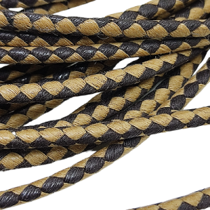 Paracord Bileklik İpi Burgulu Mumlu İp Açık Kahve Koyu Kahve Renk 4 mm - Görsel 2