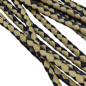 Paracord Bileklik İpi Burgulu Mumlu İp Kum Bej Siyah Renk 4 mm - Görsel 2