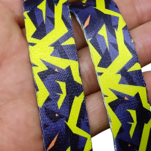 20 mm Recycled Baskılı Kolon Kamuflaj Desen Sarı Lacivert - Görsel 1