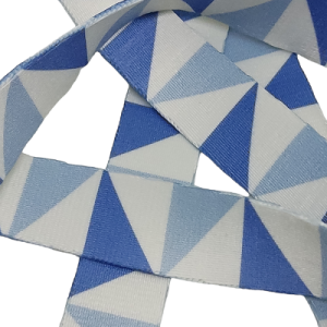 20 mm Recycled Baskılı Kolon Geometri Desen Mavi - Görsel 3