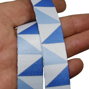 20 mm Recycled Baskılı Kolon Geometri Desen Mavi - Görsel 1