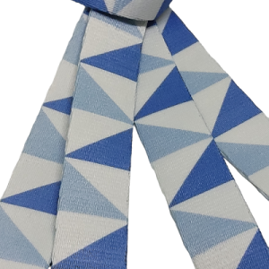 20 mm Recycled Baskılı Kolon Geometri Desen Mavi - Görsel 2