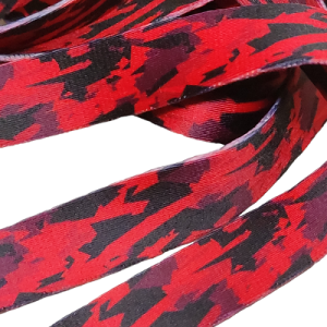 20 mm Recycled Baskılı Kolon Kamuflaj Desen Kırmızı Siyah - Görsel 3