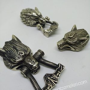 Paracord Bileklik Aksesuar Klips Canavar Kurt Bronz Renk - Görsel 9