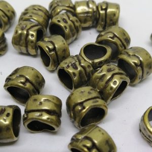 Paracord Aksesuar Dalgalı Çizgi Model Boncuk Bronz Renk - Görsel 1