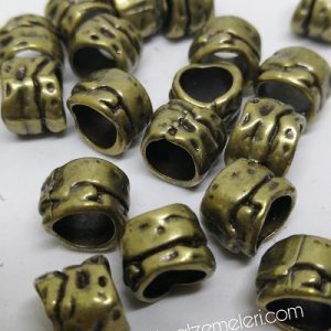 Paracord Aksesuar Dalgalı Çizgi Model Boncuk Bronz Renk - Görsel 2