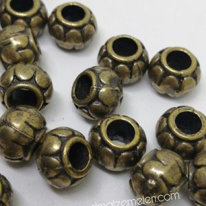 Paracord Aksesuar Antik Çağ Desen Boncuk Bronz Renk - Görsel 1