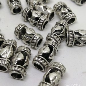 Paracord Aksesuar Delikli Model Boncuk Gümüş Renk - Görsel 3