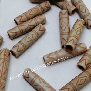 Paracord Aksesuar Boncuk Etnik Desen Tüp Model Cafe Renk - Görsel 1