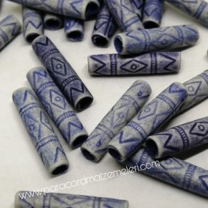 Paracord Aksesuar Boncuk Etnik Desen Tüp Model Duman Gri Renk  - Görsel 2