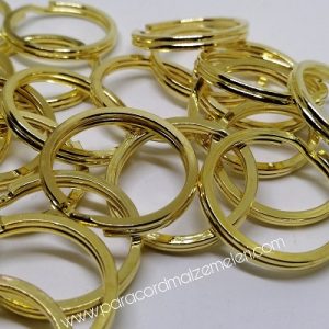 Paracord Anahtarlık Yüzük Halkası 30 mm Gold Renk - Görsel 3