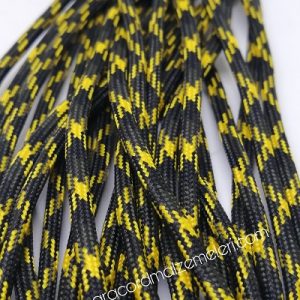 Paracord İp, Paracord Paraşüt Bileklik İp Siyah Sarı Haki Yeşil Çapraz Renk - Görsel 3