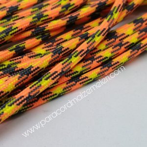 Paracord İp, Paracord Paraşüt Bileklik İp Neon Turuncu Gri Sarı Çapraz Renk - Görsel 2