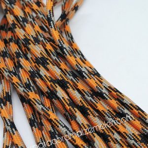 Paracord İp, Paracord Paraşüt Bileklik İp Turuncu Siyah Koyu Bej Çapraz Renk - Görsel 1