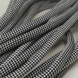 Paracord İp, Pet Tasma İpi 8 mm Beyaz Renk Siyah Nokta Desen - Görsel 3