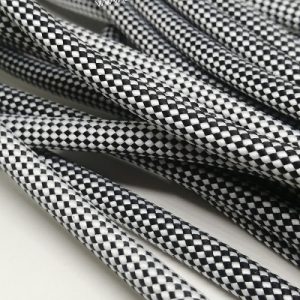 Paracord İp, Pet Tasma İpi 8 mm Beyaz Renk Siyah Nokta Desen - Görsel 2