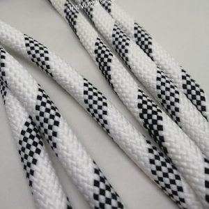 Paracord İp, Pet Tasma İpi 12 mm Beyaz Renk Siyah Şerit - Görsel 2