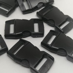 Paracord Bileklik Siyah Toka Klips Yarım Kavisli Model Büyük Boy - Görsel 1