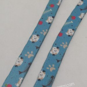 Recycled Baskılı Kolon 10 mm Kedi Balık Desen - Görsel 2