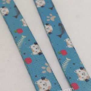 Recycled Baskılı Kolon 10 mm Kedi Balık Desen - Görsel 1