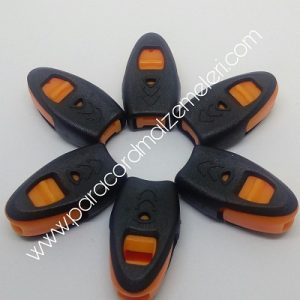 Paracord Bileklik Stopper Düdüklü Klips Turuncu Siyah Renk - Görsel 3