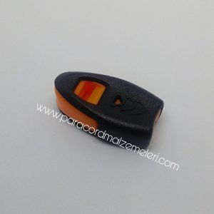Paracord Bileklik Stopper Düdüklü Klips Turuncu Siyah Renk - Görsel 1