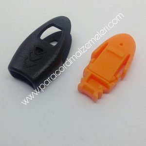 Paracord Bileklik Stopper Düdüklü Klips Turuncu Siyah Renk - Görsel 6