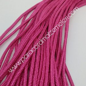 Paracord İp , Paracord Bileklik İpi Parlak Mat Koyu Pembe Renk 2 mm - Görsel 1