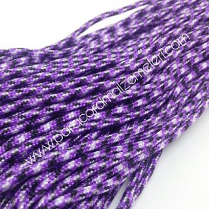Paracord İp , Paracord Bileklik İpi Mor Siyah Beyaz Renk 2 mm - Görsel 1