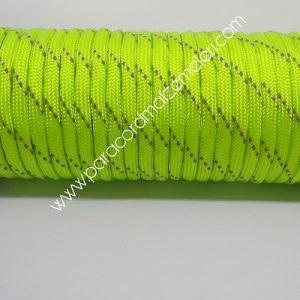 PARACORD 550 İP, Paraşüt Bileklik İpi Reflektörlü Fıstık Yeşil Renk - Görsel 3