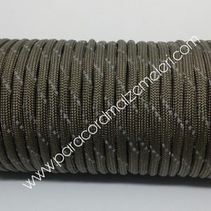 PARACORD 550 İP,Paraşüt Bileklik İpi Reflektörlü Kahve Renk - Görsel 1