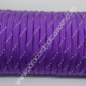 PARACORD 550 İP, Paraşüt Bileklik İpi Reflektörlü Mor Renk - Görsel 1