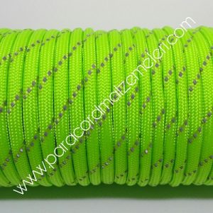PARACORD 550 İP, Paraşüt Bileklik İpi Reflektörlü Yeşil Renk - Görsel 5