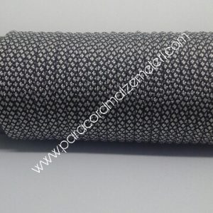 Paracord 550 İp, Paracord Paraşüt Bileklik  İpi Kristal Desenli Siyah Beyaz Renk - Görsel 3