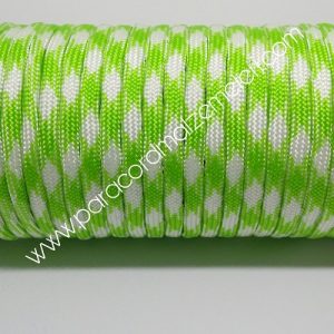 Paracord 550 Paraşüt Bileklik İpi Yeşil Beyaz Renk - Görsel 1