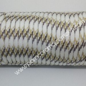 Paracord 550 İp, Paracord Paraşüt Bileklik İpi Beyaz Krem Koyu Kahve Desen Renk - Görsel 1