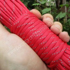 PARACORD 550 İP, Paraşüt Bileklik İpi Reflektörlü Kırmızı Renk - Görsel 1